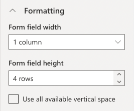 A screenshot of the form field height set to 4 rows