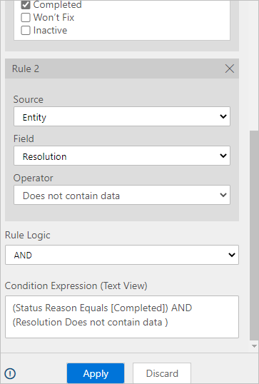 A screenshot of the rules panel if you scroll further down with the relevant text in each field