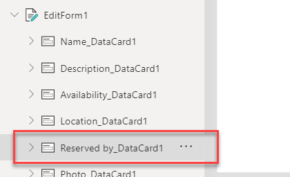 A screenshot of a border around reserved by data card selected under edit form 1