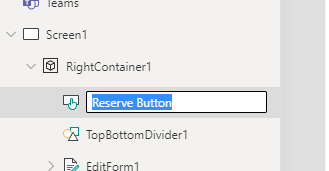 A screenshot with the text "Reserve Button" highlighted as the new name for the button you added