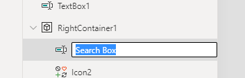 A screenshot of the words "Search Box" highlighted as the new name for the text box you added