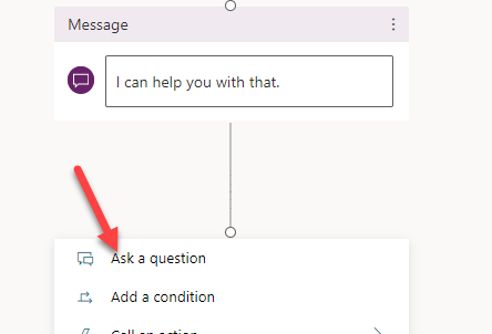 A Screenshot with an arrow pointing to the ask a question button