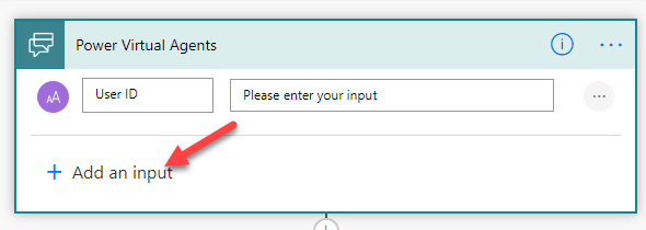 A Screenshot with an arrow pointing to the add an input button