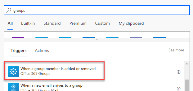 A screenshot with a border around the when a group member is added is added or removed button
