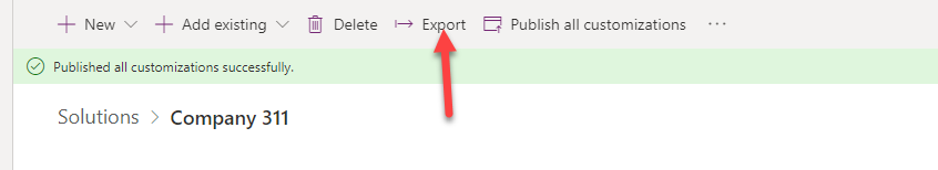 A Screenshot with an arrow pointing to the export button