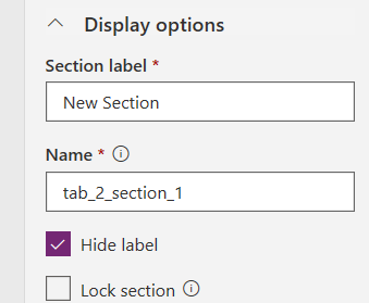 Hide section label - screenshot