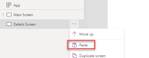 Paste component - screenshot