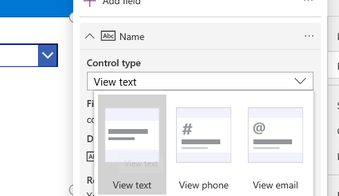 Change control type - screenshot