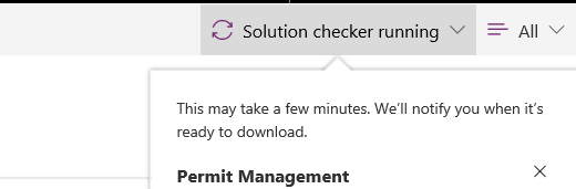 Solution checker status - screenshot