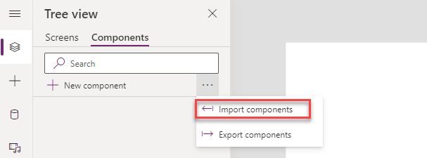 Import components - screenshot