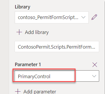 Select primary control as parameter - screenshot