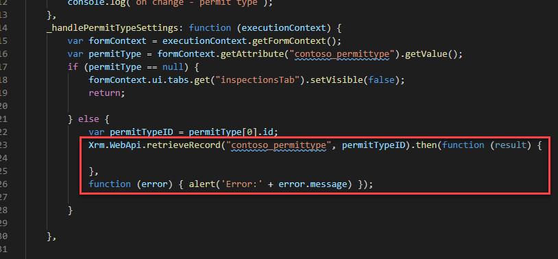 Handle permit type settings function progress - screenshot