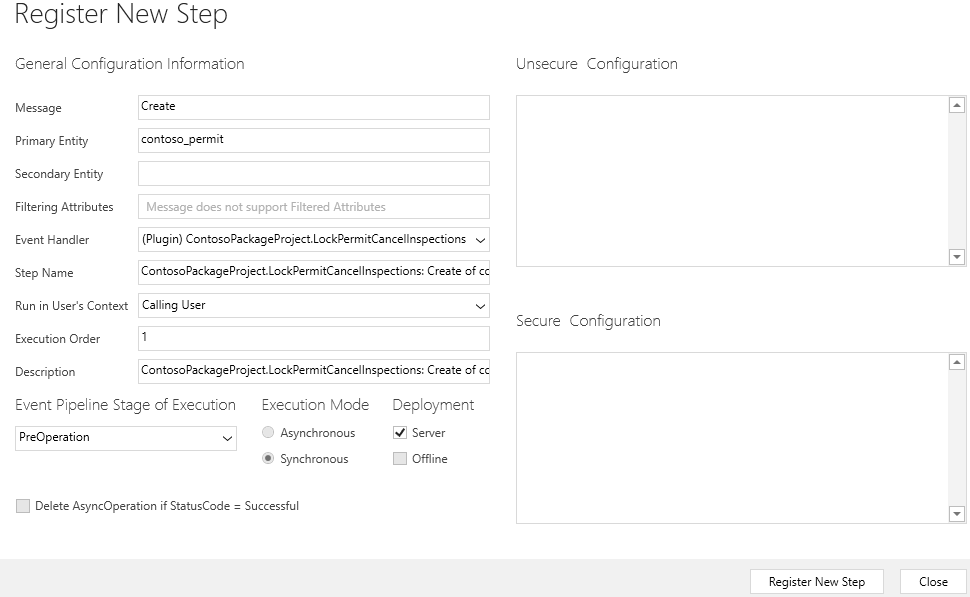 Register step - screenshot