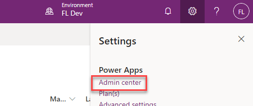 Admin settings - screenshot