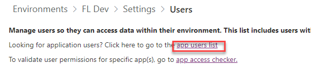 App users list button - screenshot