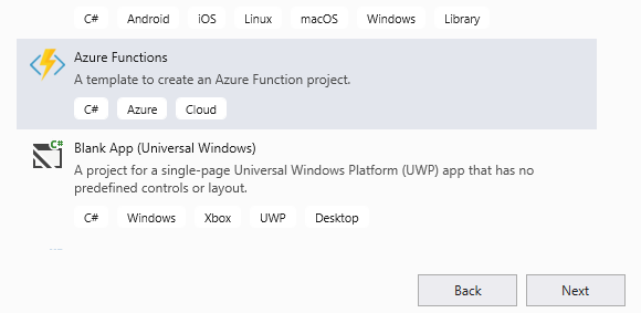 Azure functions - screenshot