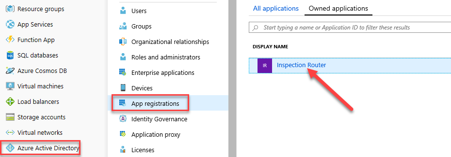 Open app registration - screenshot