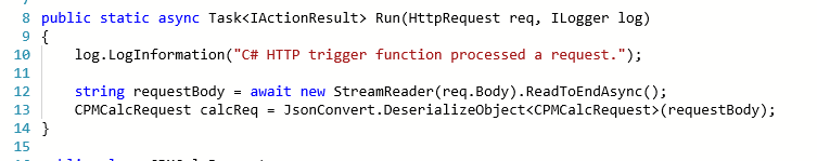 Add code to run method - screenshot