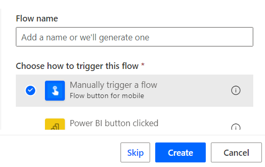 Select trigger - screenshot