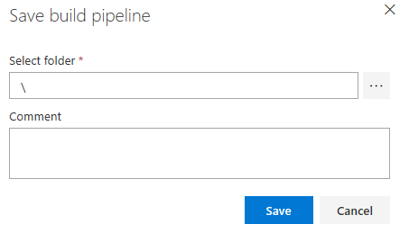 Save build pipeline - screenshot