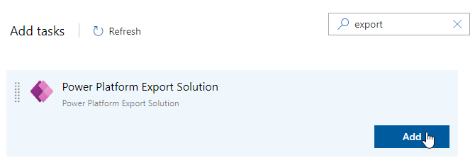 Power Platform export solution - screenshot