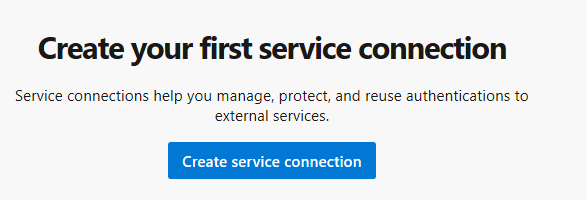 New service connection - screenshot