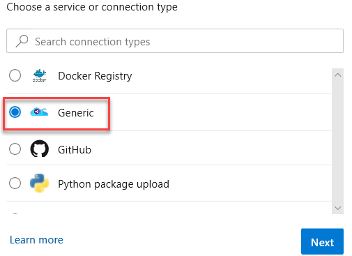 Generic service connection - screenshot