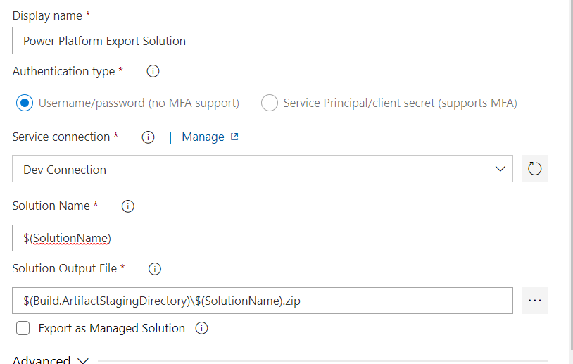 Solution name and solution output file - screenshot